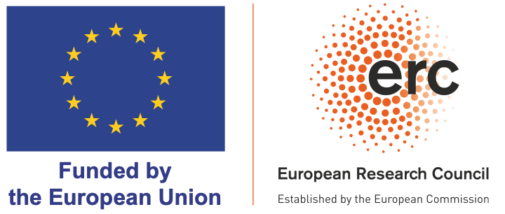 EU flag and European Research Council (ERC) logos side by side with the text ‘Funded by the European Union’ and ‘European Research Council’